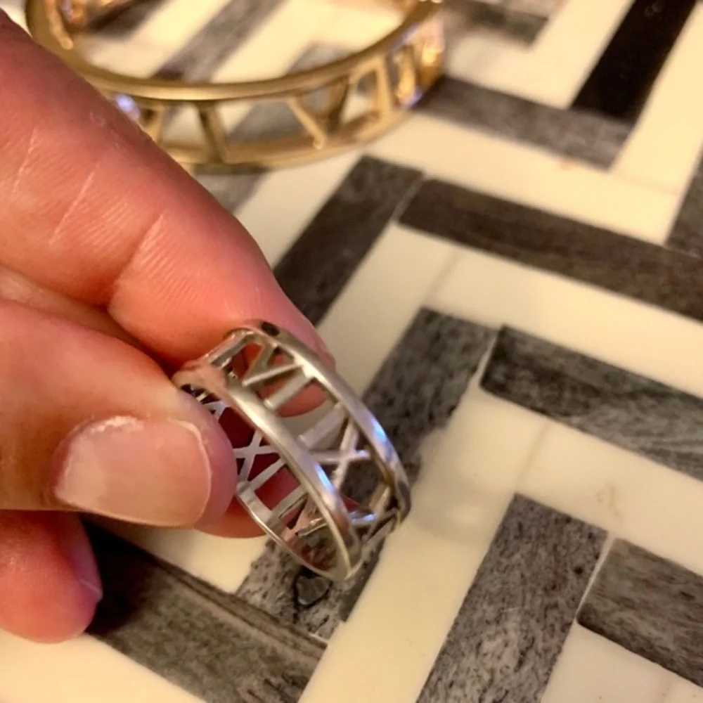 Sterling Silver Roman Numeral Band Ring